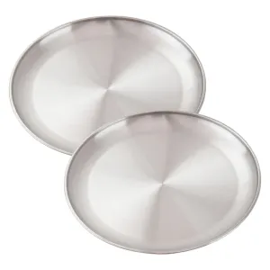 2 pçs placa de acampamento de aço inoxidável talheres redondos para festa de cozinha de acampamento 14cm/17cm/20cm/23cm/26cm ...