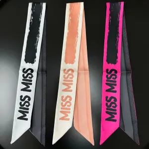 Lenço de seda com letras pintadas à mão para mulheres, flâmula decorativa de tarô, fita, lenço pequeno, outono, novo