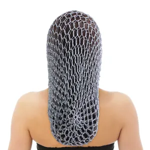 Crochet cabelo Snood feminino com borda elástica, Cabelo longo Net, Tampa da cabeça, Cuidados com os cabelos Nightcap, Malha ...