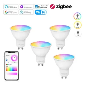 Zigbee Lâmpada LED Inteligente, Lâmpada Regulável, GU10, GU10, APP Ewelink, Alexa, Google Home, Yandex Smartthings