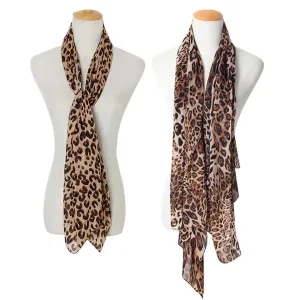 Mulher roubou macio leopardo impressão cachecol vintage chiffon envoltório harajuku cachecóis xale venda quente fina primaver...
