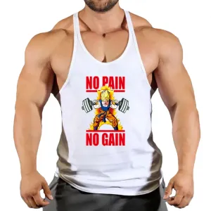 Camisola de alças Y Back Gym Stringer masculina, roupa de algodão, camisa sem mangas para musculação, colete running, singlet...