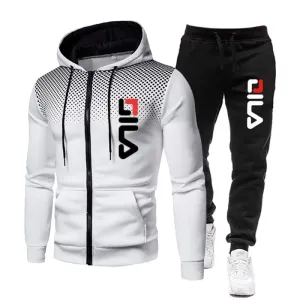 Outono e inverno moda novas roupas masculinas casuais de fitness esportes jogging terno com zíper jaqueta com capuz + moletom...