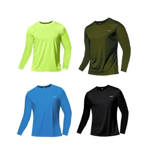 Camiseta Respirável Secagem Rápida Masculina, Tops Esportivos, Roupa de Treino, Manga Comprida, Corrida, Acessórios de Ginást...