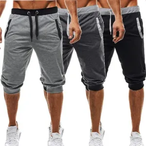 Shorts de corrida de algodão respirável masculino, shorts casuais calças cortadas de praia, moletom curto de ginástica, moda ...