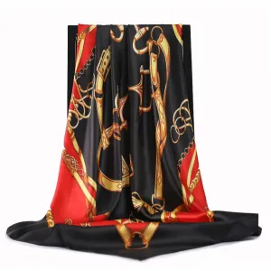Lenços de seda quadrados para mulheres, Office Ladies Cabelo e Pescoço Bandana Headband, Foulard Headcloth, lenço muçulmano, ...