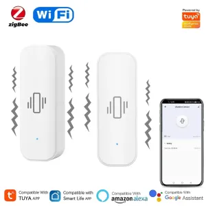 Tuya-Sensor de Vibração Inteligente para Segurança Doméstica, Proteção em Tempo Real, Monitor Remoto, Notificação de Alarme, ...