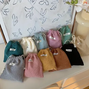 Cordão Corduroy Storage Bag, adequado para jóias cosméticas, pequenos diversos, chá, doces, porca, armazenamento conveniente,...