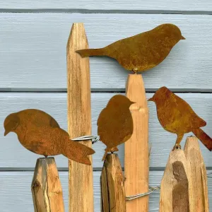 4 pçs/set enferrujado metal pássaro ornamento ferro artesanato pássaros em forma de arte silhueta escultura decoração para ca...