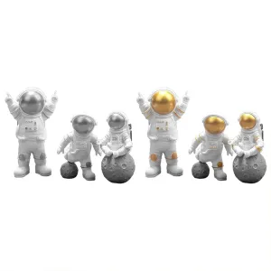 3pcs Astronauta Figurinhas Bolo Topper Outer Space Spaceman Figura de Ação Estátua Desktop Astronauta Ornamentos Tabletop Spa...