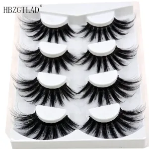 2020 novo volume cílios vison natural cílios 25mm cílios 4 par 3d cílios 100% cílios artesanais extensão cílios postiços