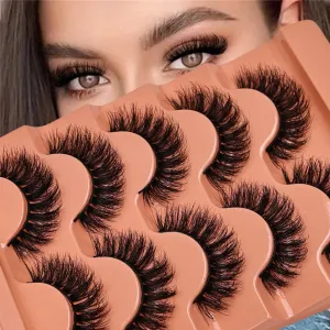 Cílios postiços macios macios 3D, Cílios grossos, Cílios sujos falsos, Cílios postiços, Cílios dramáticos, 5 pares