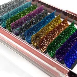 Chicote de cor jomode roxo azul marrom verde vermelho branco rosa amarelo extensões de cílios cílios individuais cor falsa vi...