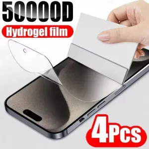 Película de Hidrogel Macia para iPhone, Protetor de Tela de Silicone para iPhone 15 Plus, 13, 12, 11, 14, 16 Pro Max, 15 Plus...