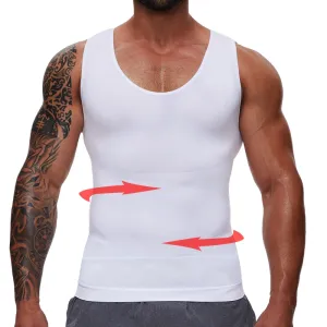 Camisas de compressão de barriga dos homens controle shapewear barriga plana moldar abdômen colete regata fitness treino emag...