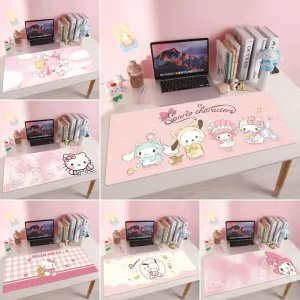 Sanrio-Tamanho Grande Mat Escritório Mesa, antiderrapante Mouse Pad Computador, Game Pads, Acessórios de Mesa, Olá Kitty, Mel...