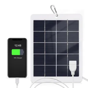 Carregador solar portátil, banco do poder, impermeável para acampar, carregar telefones móveis, mini ventiladores, luz conduz...