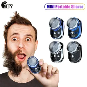 Barbeador elétrico portátil navalha homem traje de viagem molhado e seco usb recarregável indolor trimmer faca rosto barba na...