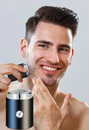Mini barbeador elétrico para homens, carregamento USB, portátil, viagem, bolso, rosto, aparador de barba, lâmina corporal, du...