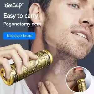 Mini barbeador elétrico para homens, barbeador à prova d'água, sem irritação, confortavelmente fechado, lâminas de barbear
