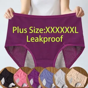 Calças Fisiológicas à Prova de Vazamento para Mulheres, Packs de Roupa Interior, Após e Após a Menstruação, No Show, Plus Siz...