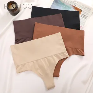 FINETOO-Cintura Alta Butt Lifter Thong Calcinhas para Mulheres, Sexy barriga Calcinha Controle, Barriga Shaping, Cincher Ling...