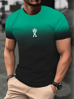 2024 masculino casual t camisa variegada impressão t camisa rei camisa de fitness oversized manga curta topos meninos vintage...