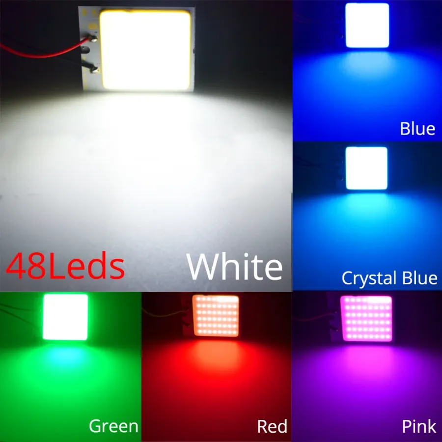Hviero White Red Blue T10 Cob 24 SMD 36 SMD Car Led Vehicle Panel Lamps Auto Interior Reading Lamp Bulb Light Dome Festoon BA9S DC 12v